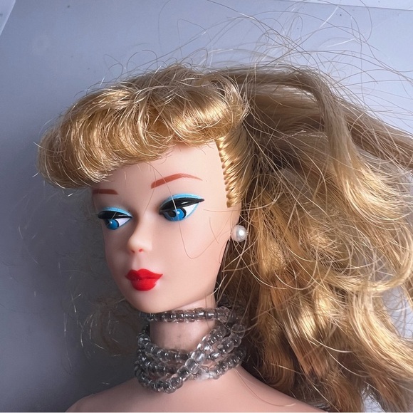 Barbie Doll Brunette 1958 Ponytail Reproduction 1993 Black Dress - Picture 1 of 10